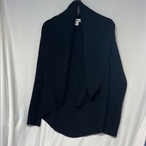 Neiman Marcus  100% Cashmere  black long sleeve open Cardigan sweater L